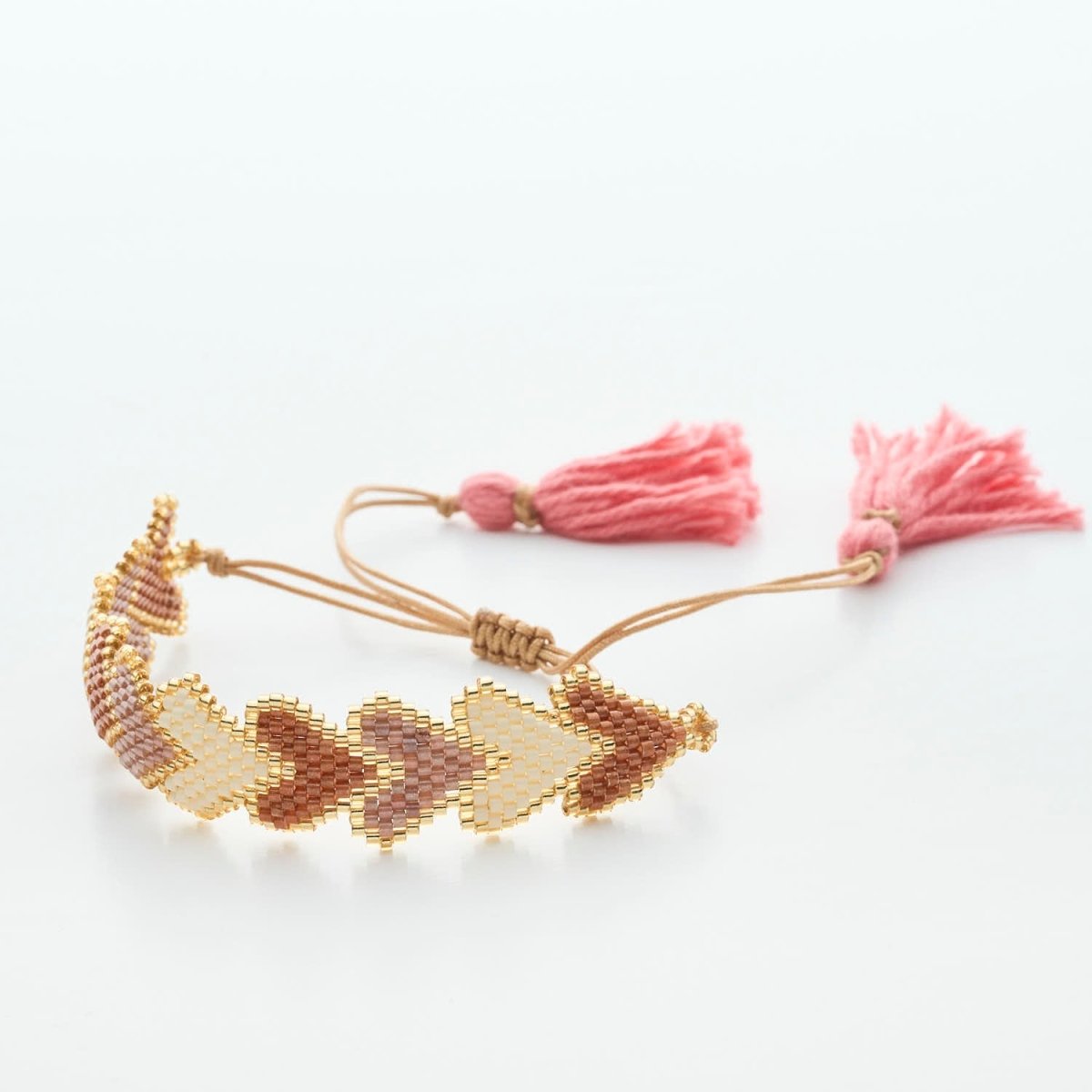 Coffee Shades & Side Hearts Bracelet - Leia Store