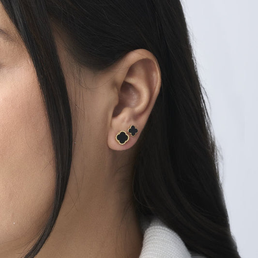 Matte Black & Gold Clover Set - Leia Store