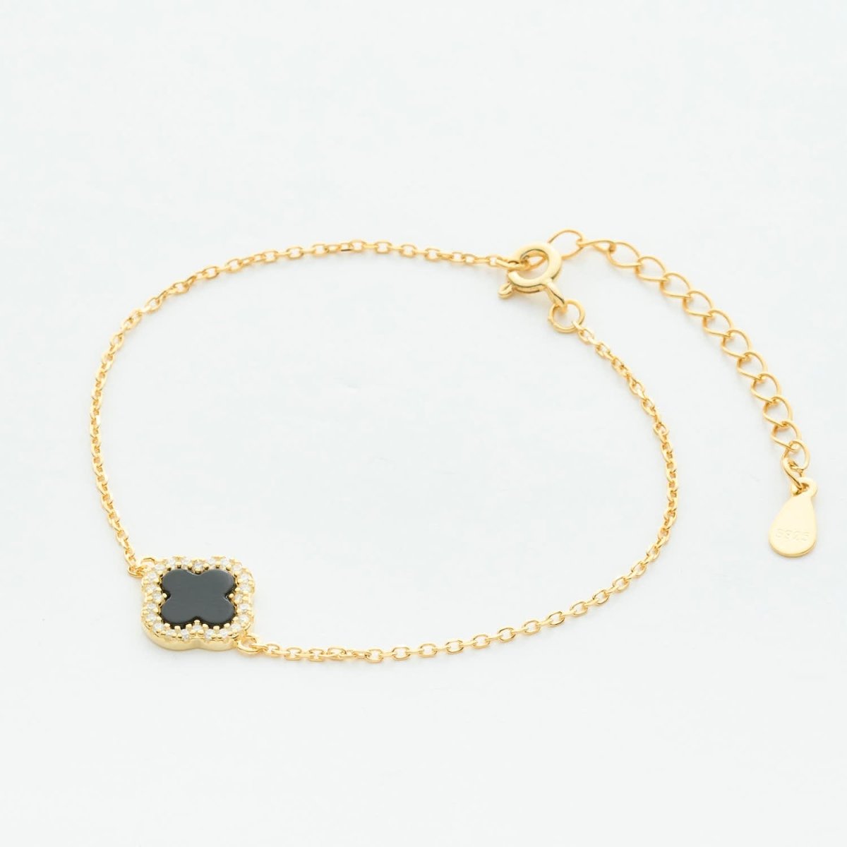 Single Sparkly Black Gold Clover - Leia Store