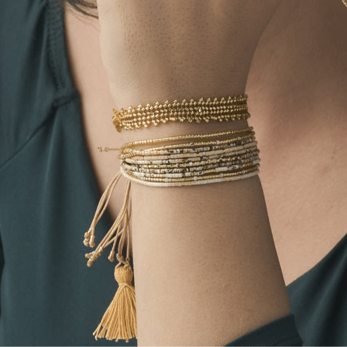 Ten - Line Gold Miyuki Bracelet - Leia Store