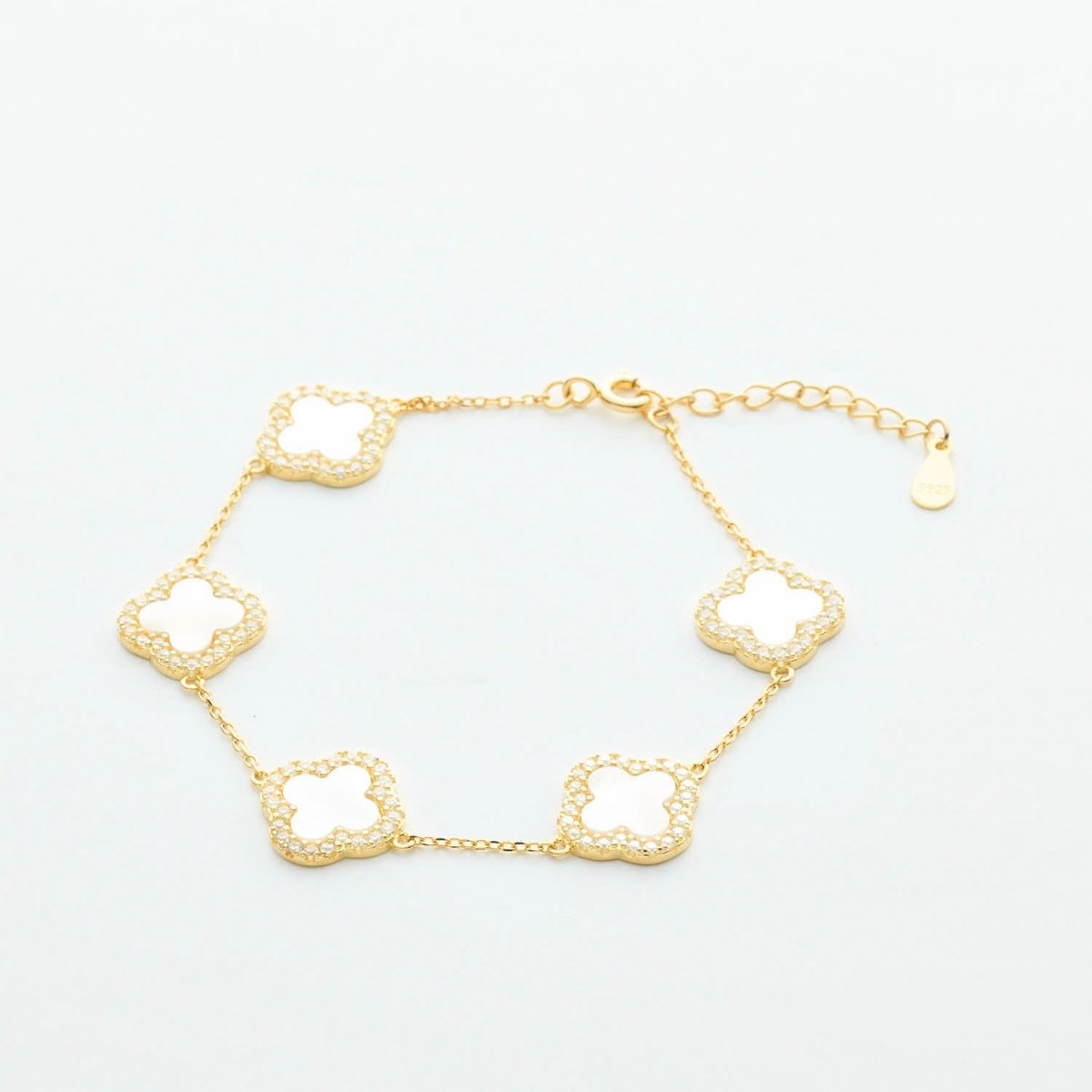 White Gold Clover Sparkle - Leia Store