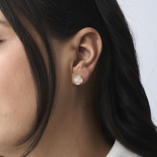 White Golden Clover Sparkle - Leia Store