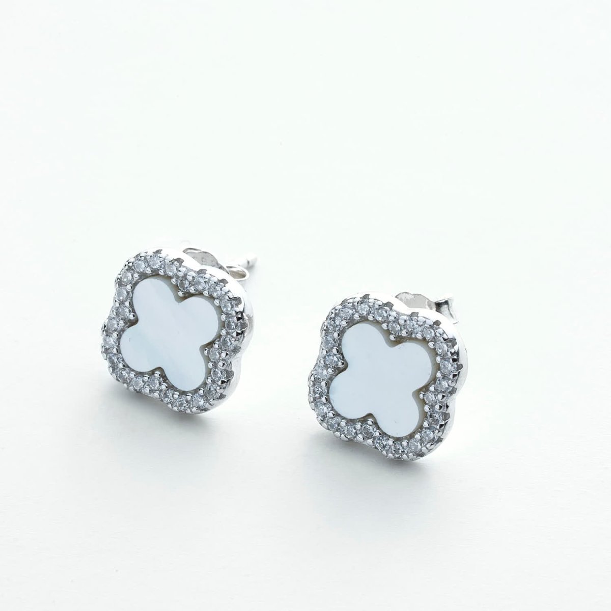 White Silver Clover Sparkle - Leia Store