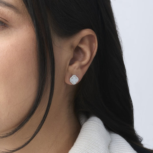 White Silver Clover Sparkle - Leia Store