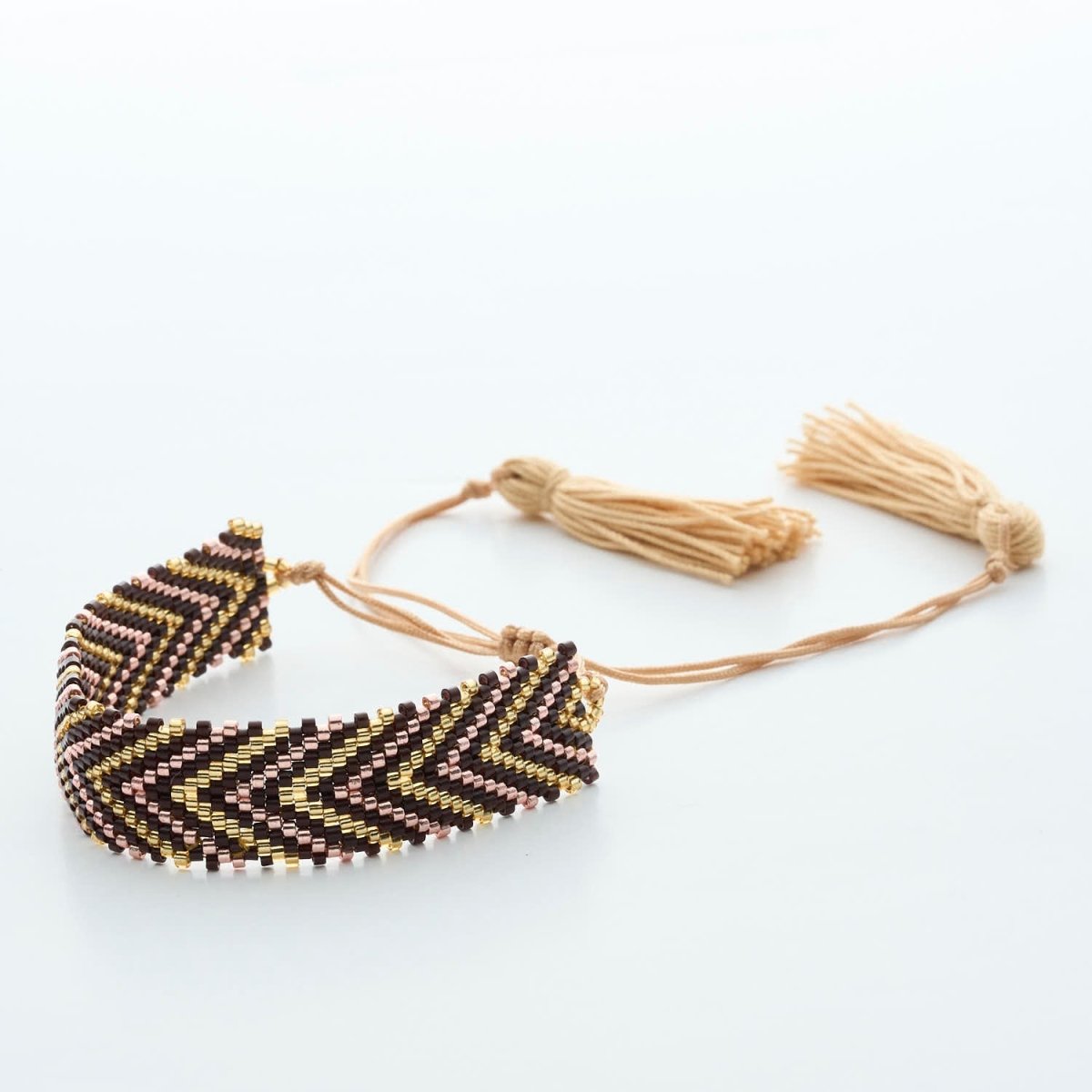 Zigzag Luxe bracelet rose and coffee - Leia Store