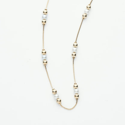 Pearl & Gold Ball Choker Necklace - Leia Store