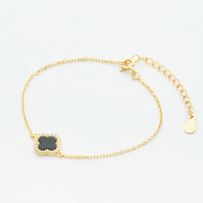 Single Sparkly Black Gold Clover - Leia Store
