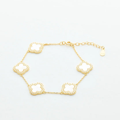 White Gold Clover Sparkle - Leia Store