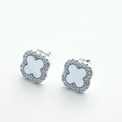 White Silver Clover Sparkle - Leia Store